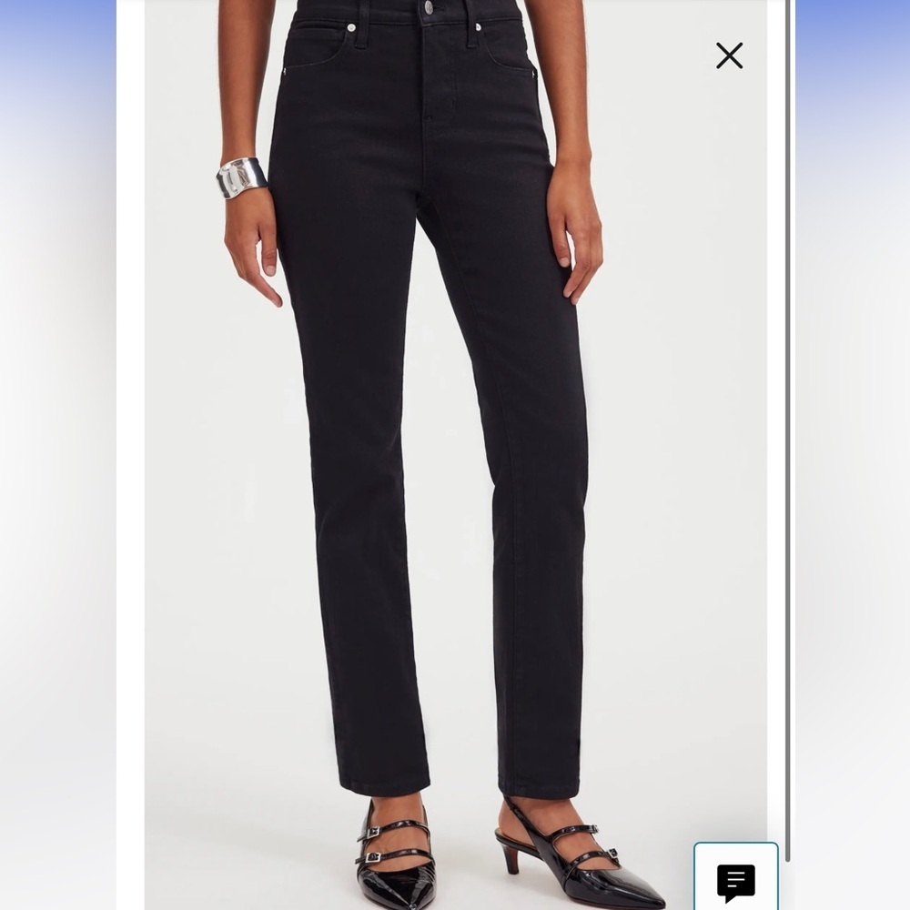 Madewell Black High-Rise Straight Jeans
